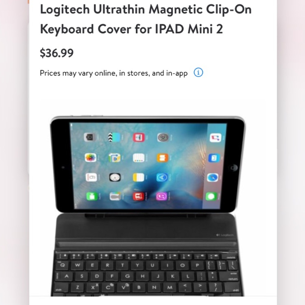 Bluetooth Logictech Magnetic Clip-On Keyboard